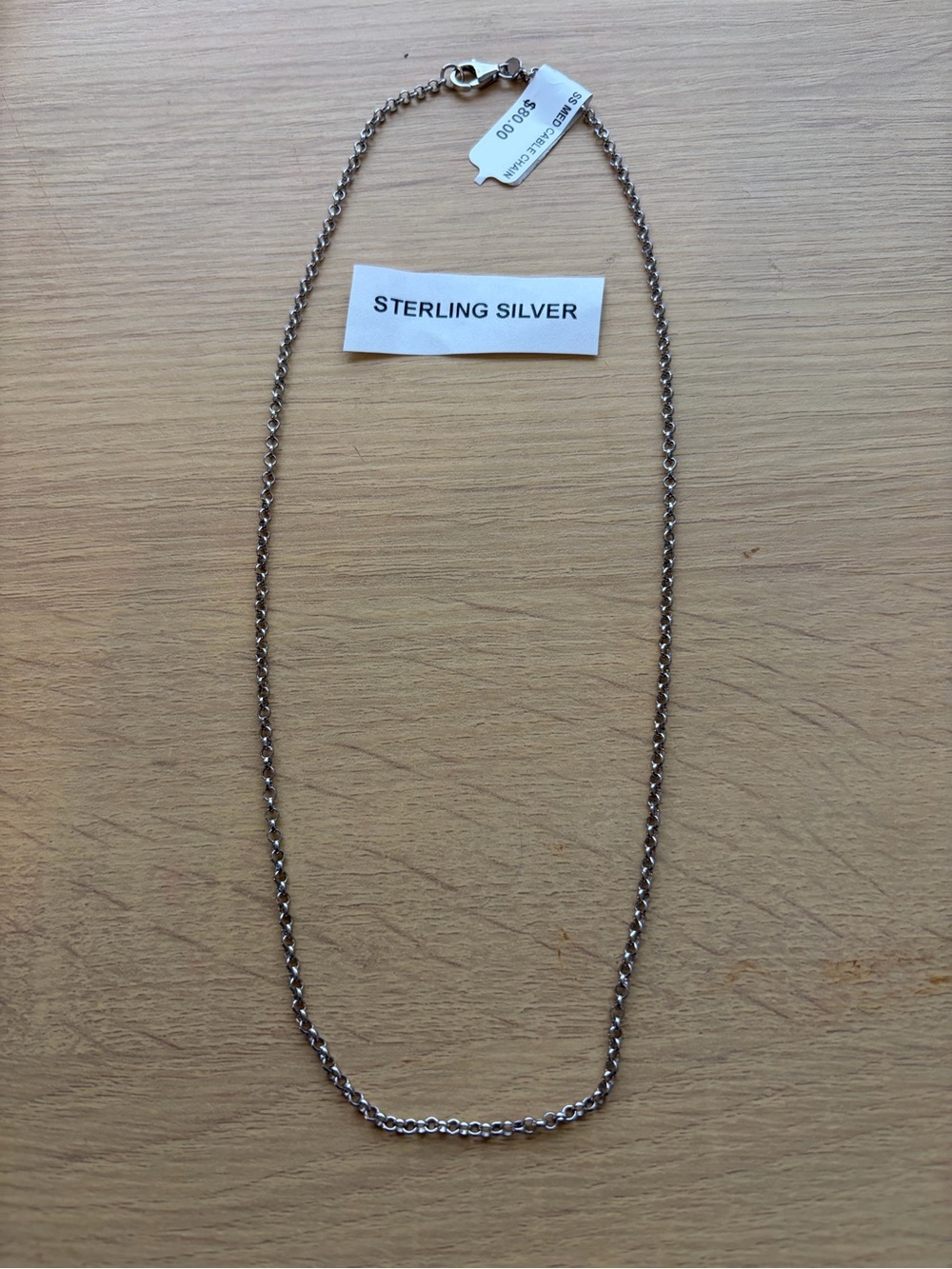 Sterling Silver Women's Rope Chain Necklace - Silver